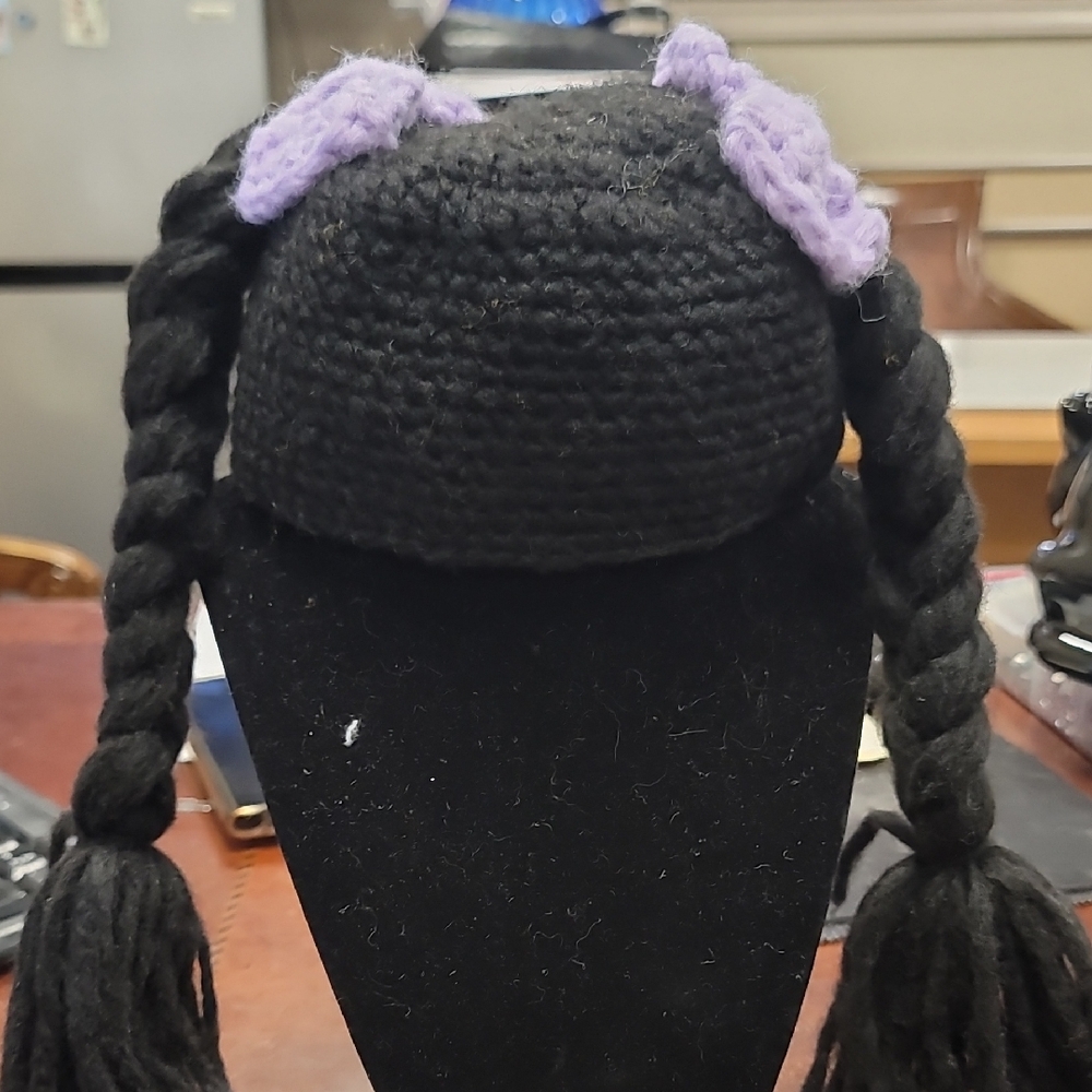 Handcrafted Black and Purple Braided Hair Accessory